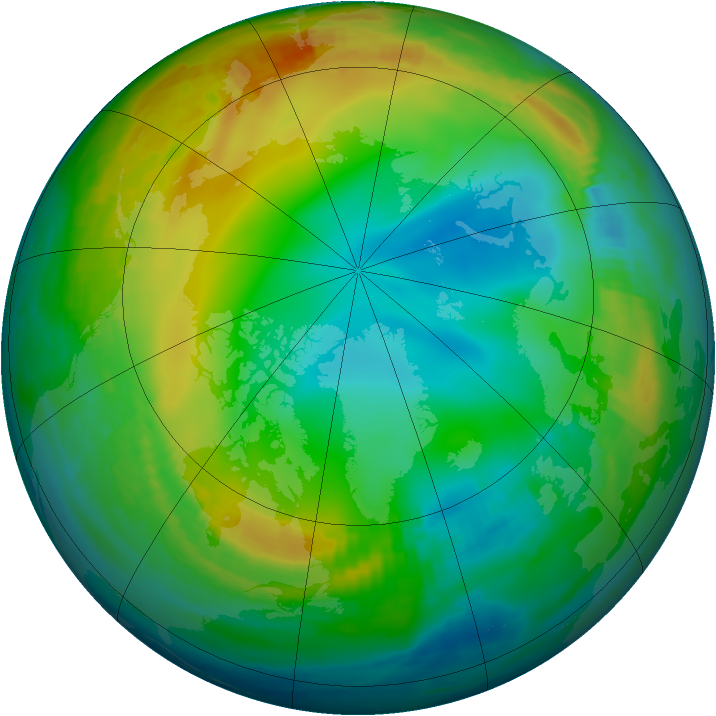 Arctic ozone map for 30 December 1999